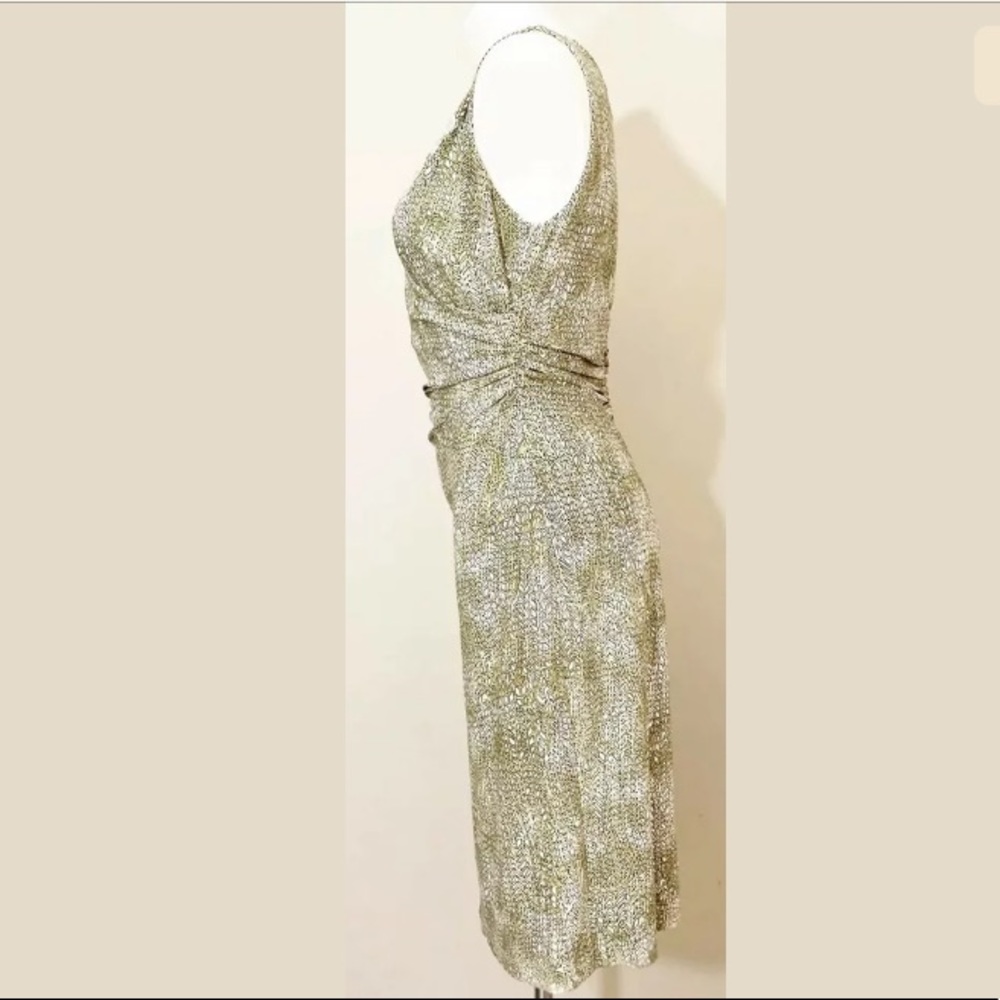 Adrianna Papell Olive Green and Silver Embellished Sheath Dress - Picture 4 of 8